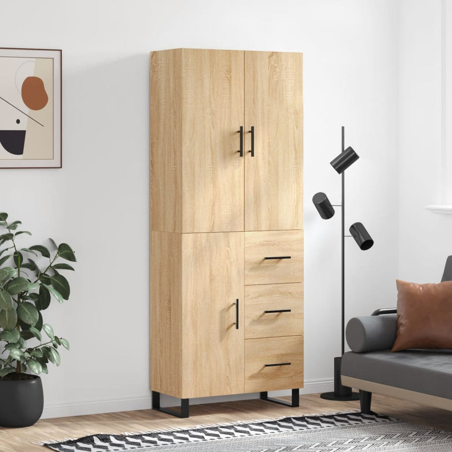 Hoge kast 69,5x34x180 cm bewerkt hout sonoma eikenkleurig