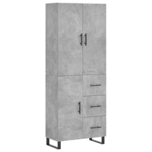 Hoge Kast 69,5X34X180 Cm Bewerkt Hout Betongrijs