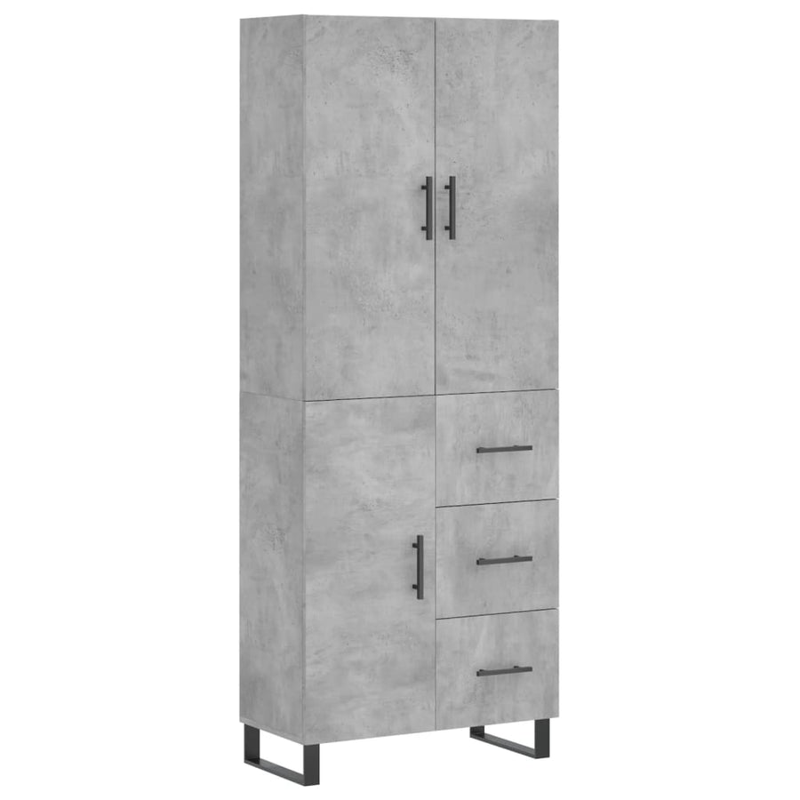 Hoge Kast 69,5X34X180 Cm Bewerkt Hout Betongrijs