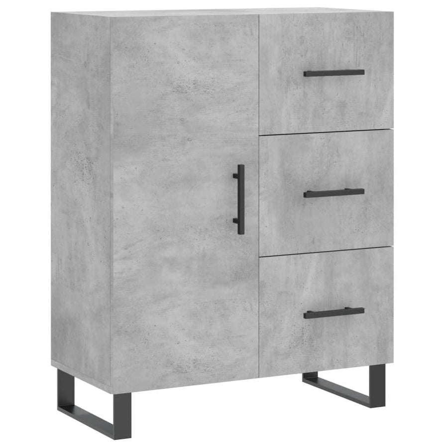 Hoge Kast 69,5X34X180 Cm Bewerkt Hout Betongrijs