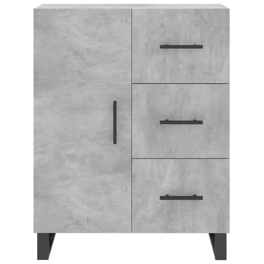 Hoge Kast 69,5X34X180 Cm Bewerkt Hout Betongrijs