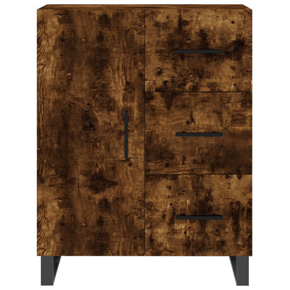 Hoge Kast 69,5X34X180 Cm Bewerkt Hout Kleurig Gerookt eiken