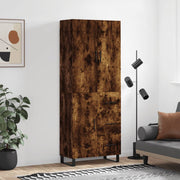 Hoge kast 69,5x34x180 cm bewerkt hout gerookt eiken