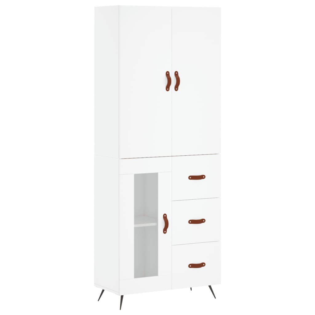 Hoge Kast 69,5X34X180 Cm Bewerkt Hout Wit