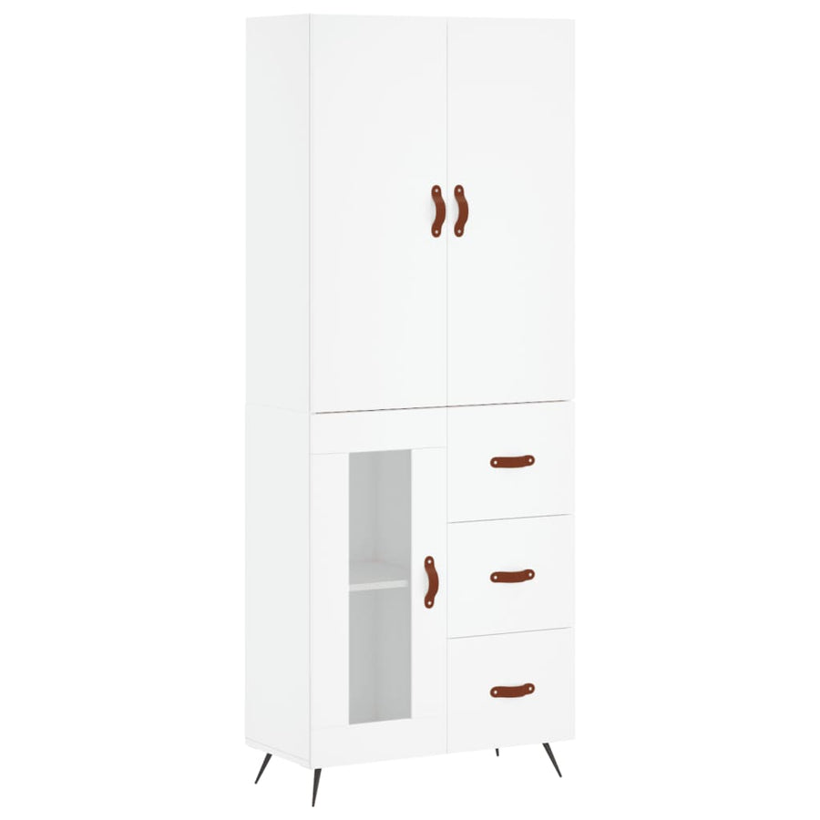 Hoge Kast 69,5X34X180 Cm Bewerkt Hout Wit