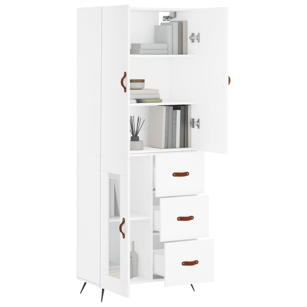 Hoge Kast 69,5X34X180 Cm Bewerkt Hout Wit