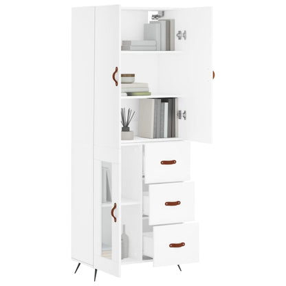 Hoge Kast 69,5X34X180 Cm Bewerkt Hout Wit