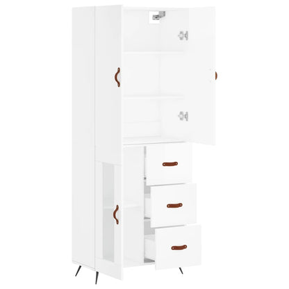 Hoge Kast 69,5X34X180 Cm Bewerkt Hout Wit