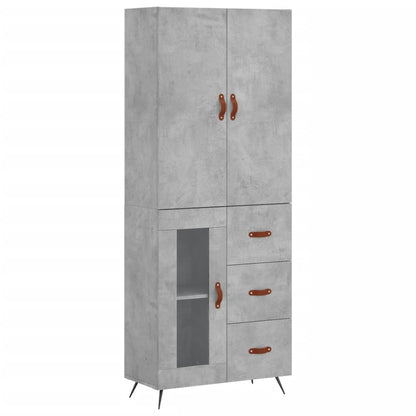 Hoge Kast 69,5X34X180 Cm Bewerkt Hout Betongrijs