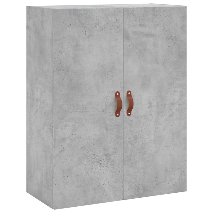 Hoge Kast 69,5X34X180 Cm Bewerkt Hout Betongrijs