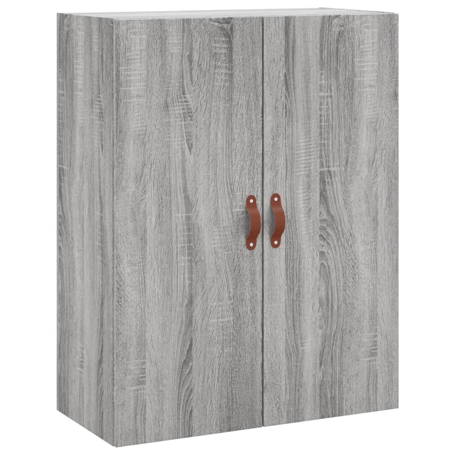Hoge Kast 69,5X34X180 Cm Bewerkt Hout Eikenkleurig Grijs sonoma