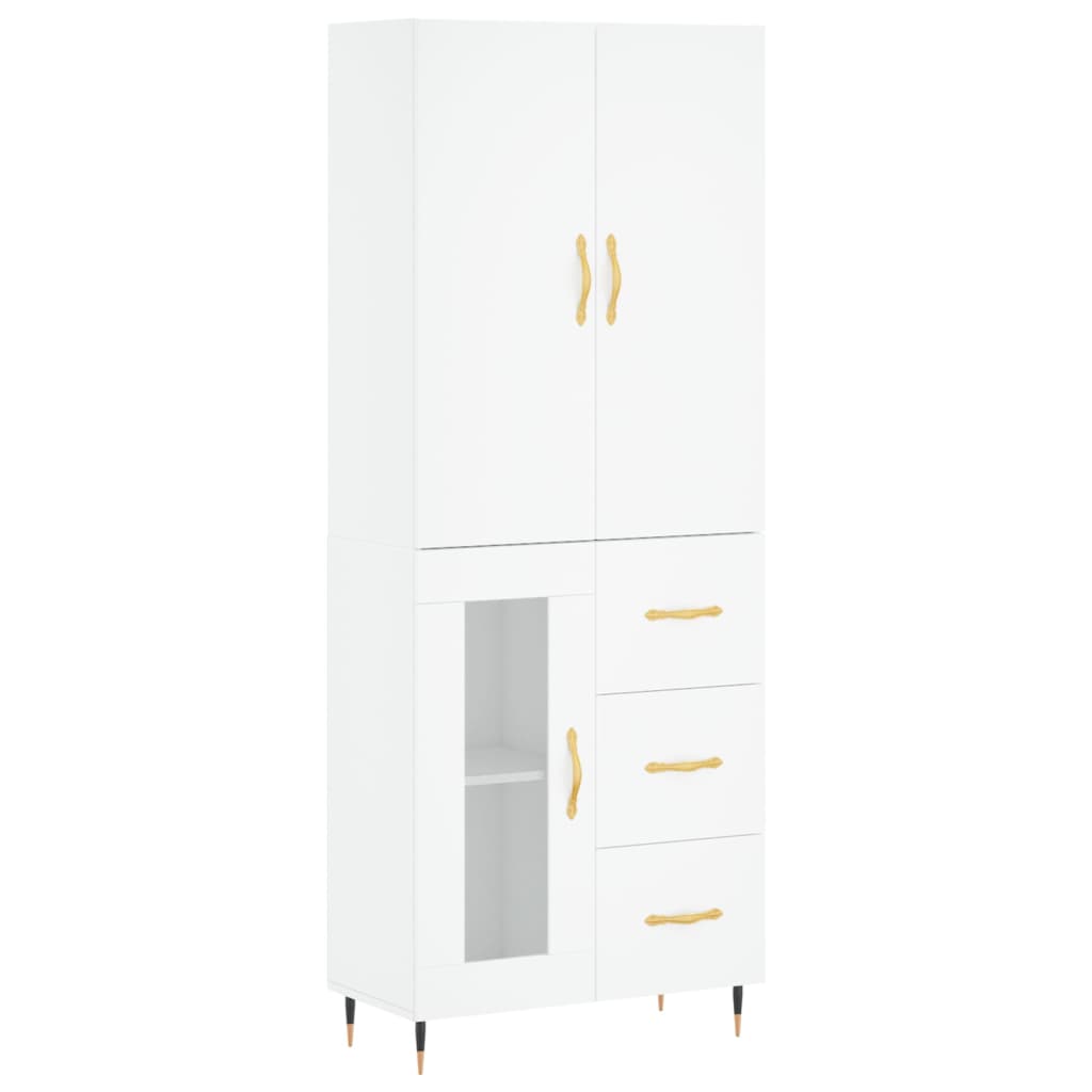 Hoge Kast 69,5X34X180 Cm Bewerkt Hout Wit