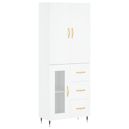 Hoge Kast 69,5X34X180 Cm Bewerkt Hout Wit
