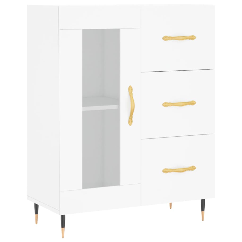 Hoge Kast 69,5X34X180 Cm Bewerkt Hout Wit
