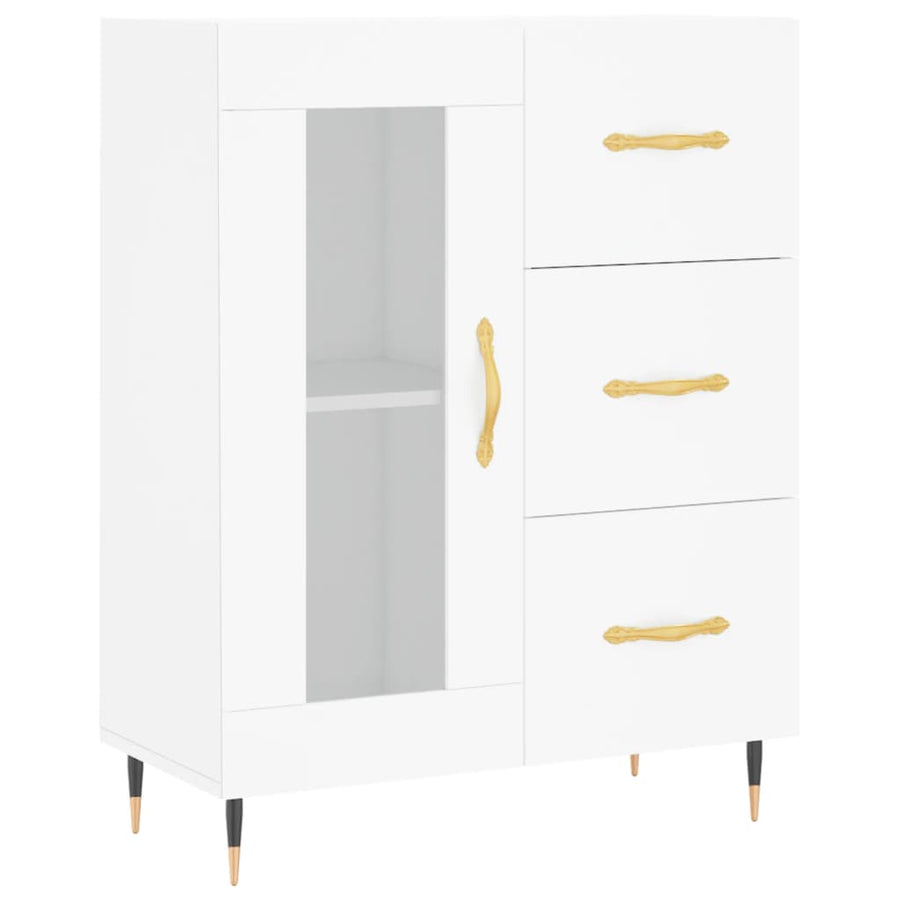 Hoge Kast 69,5X34X180 Cm Bewerkt Hout Wit