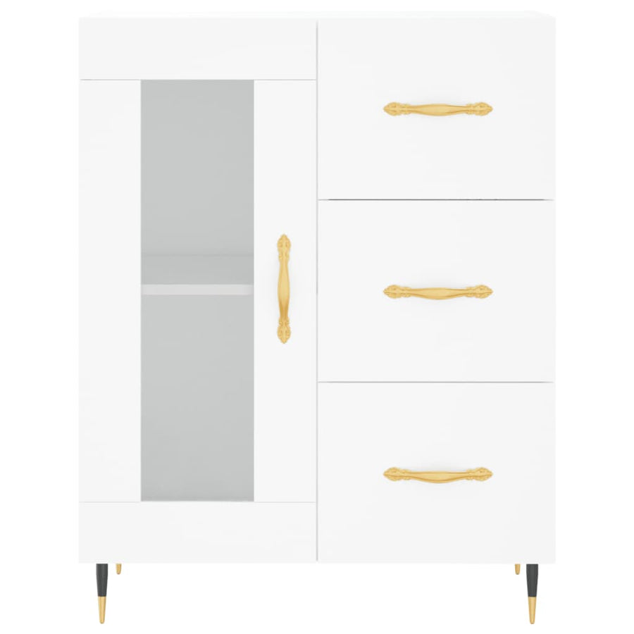 Hoge Kast 69,5X34X180 Cm Bewerkt Hout Wit