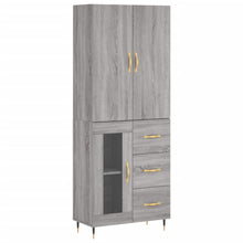 Hoge Kast 69,5X34X180 Cm Bewerkt Hout Grijs Sonoma Eikenkleurig