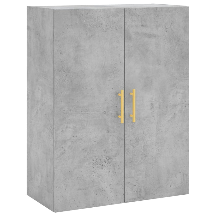 Hoge Kast 69,5X34X180 Cm Bewerkt Hout Betongrijs
