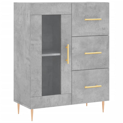 Hoge Kast 69,5X34X180 Cm Bewerkt Hout Betongrijs