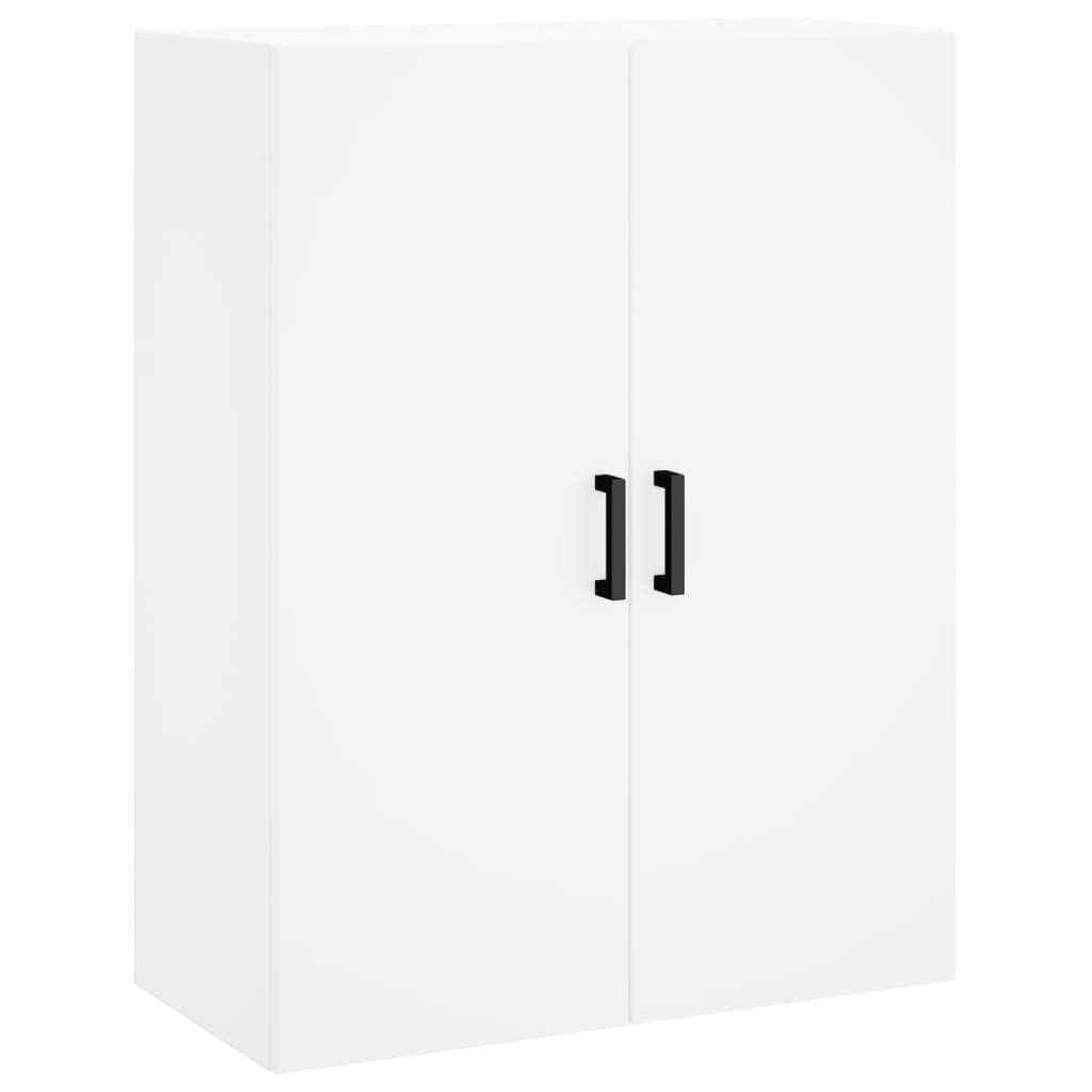 Hoge kast 69,5x34x180 cm bewerkt hout wit