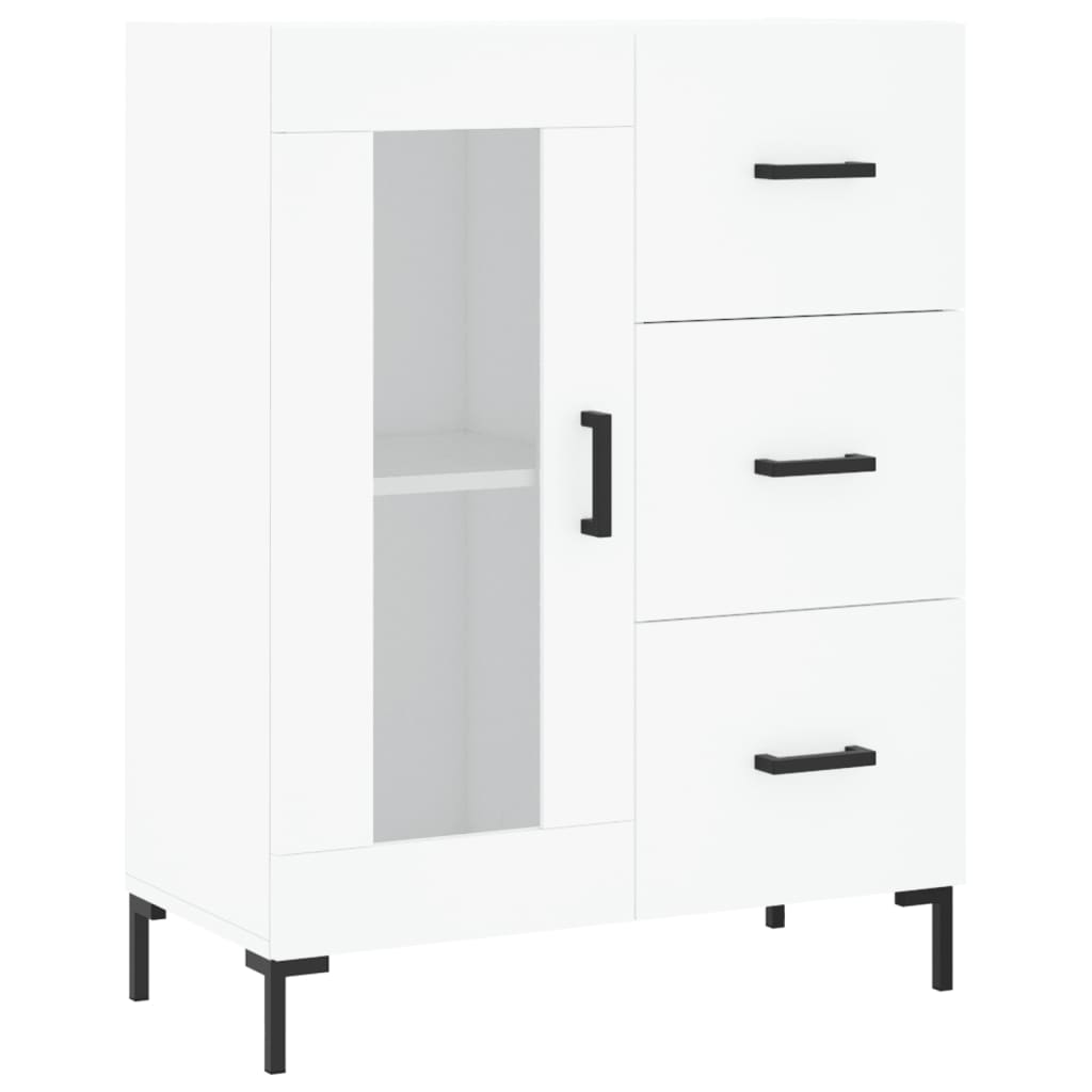 Hoge kast 69,5x34x180 cm bewerkt hout wit