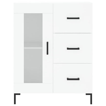 Hoge kast 69,5x34x180 cm bewerkt hout wit