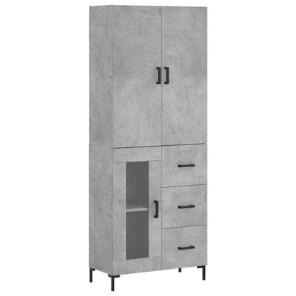 Hoge Kast 69,5X34X180 Cm Bewerkt Hout Betongrijs