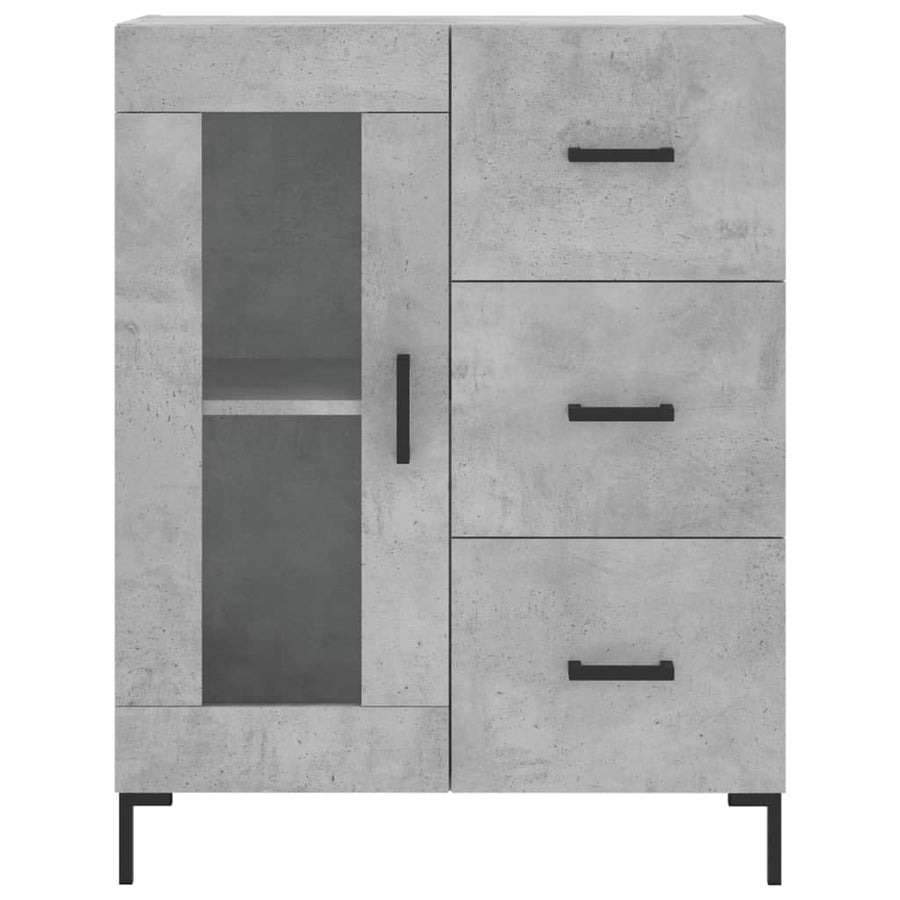 Hoge Kast 69,5X34X180 Cm Bewerkt Hout Betongrijs
