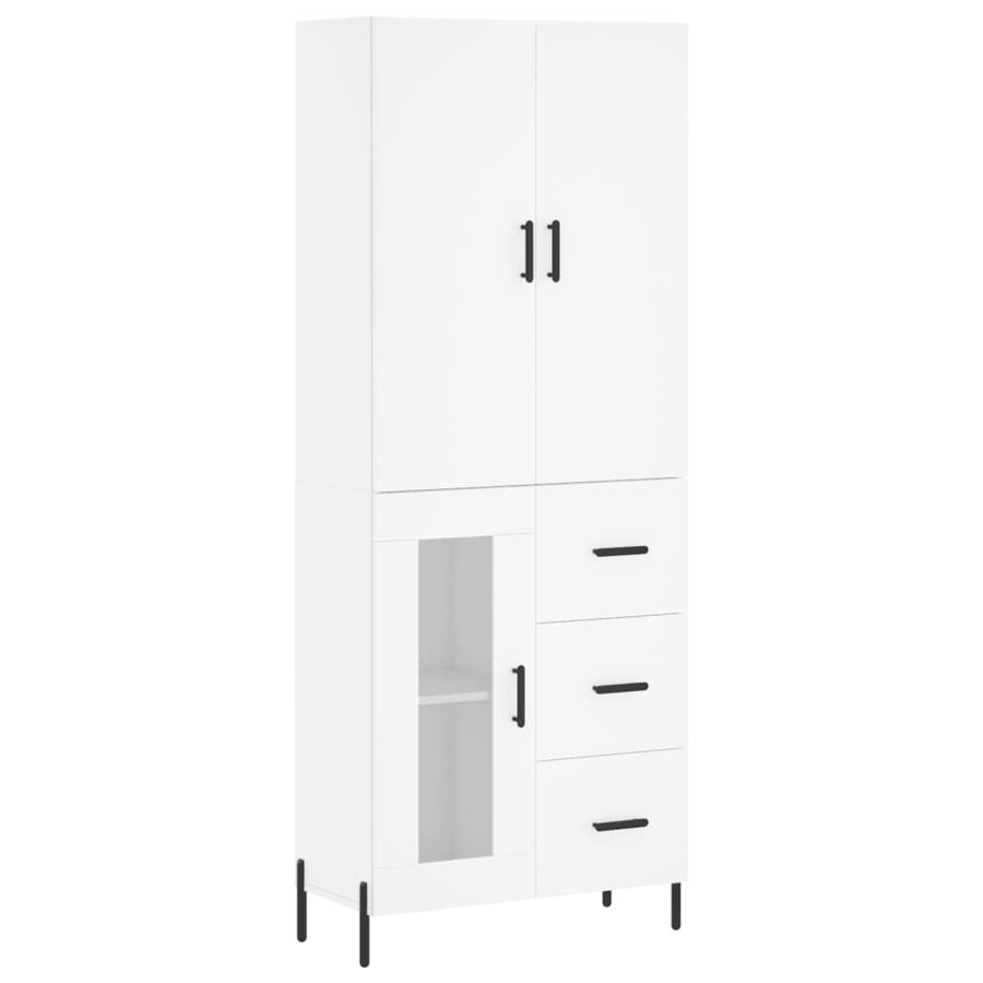 Hoge Kast 69,5X34X180 Cm Bewerkt Hout Wit