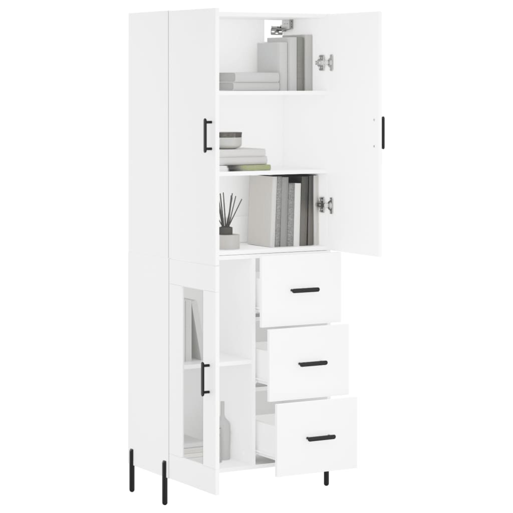 Hoge Kast 69,5X34X180 Cm Bewerkt Hout Wit
