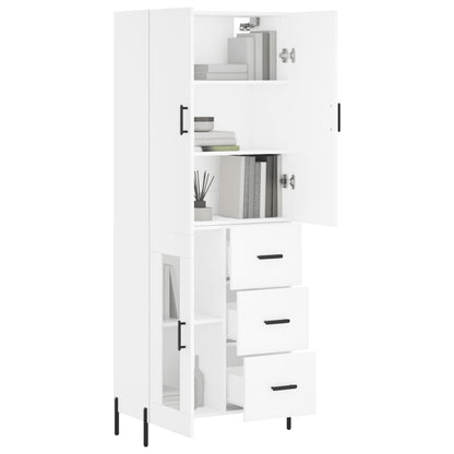 Hoge Kast 69,5X34X180 Cm Bewerkt Hout Wit