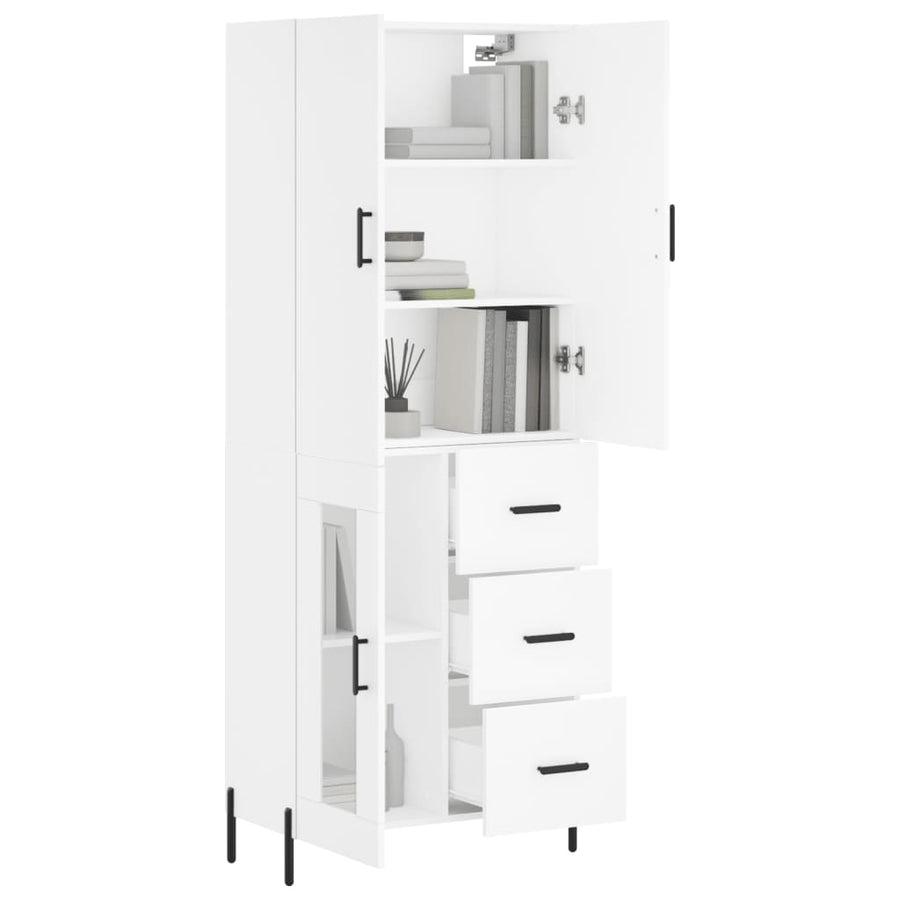 Hoge Kast 69,5X34X180 Cm Bewerkt Hout Wit