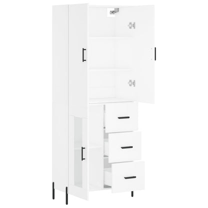 Hoge Kast 69,5X34X180 Cm Bewerkt Hout Wit