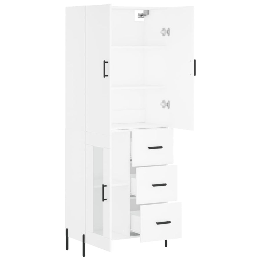Hoge Kast 69,5X34X180 Cm Bewerkt Hout Wit