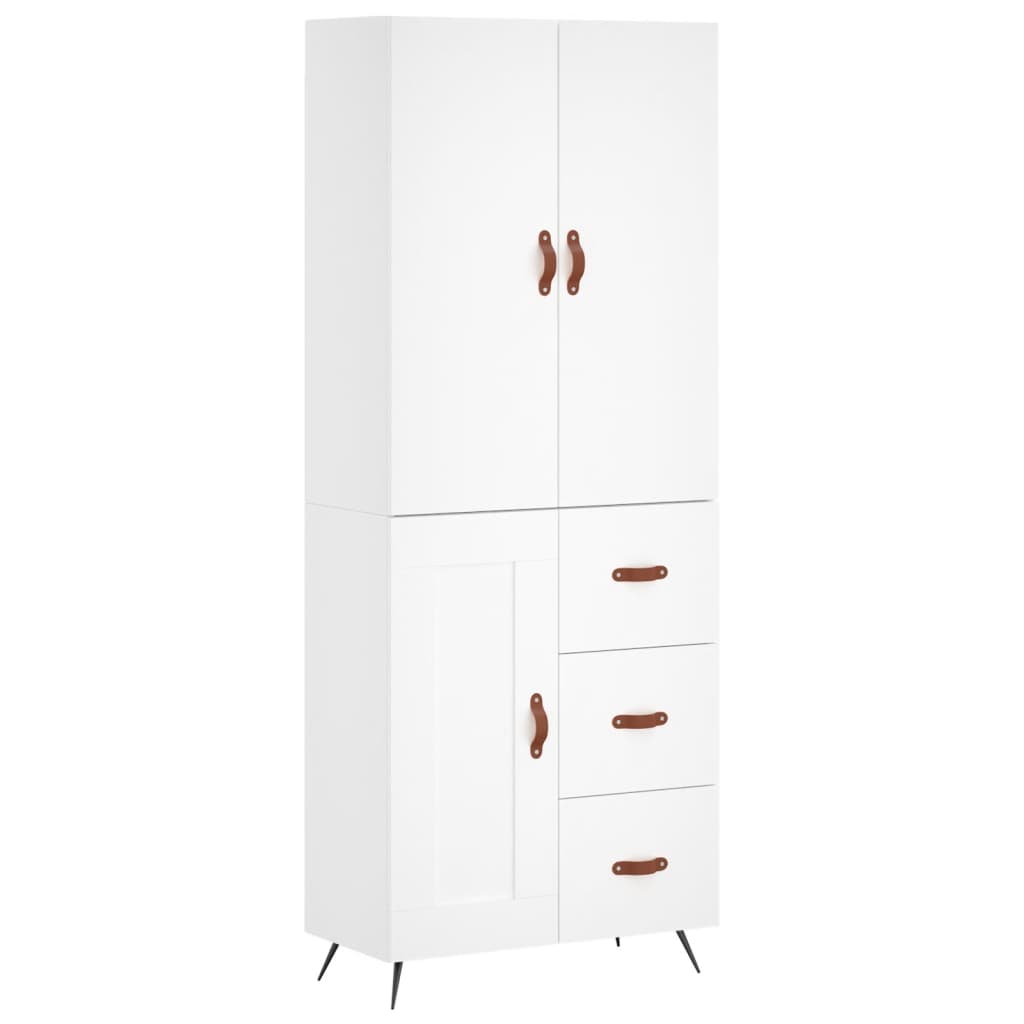 Hoge Kast 69,5X34X180 Cm Bewerkt Hout Wit