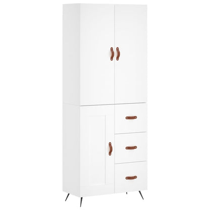 Hoge Kast 69,5X34X180 Cm Bewerkt Hout Wit