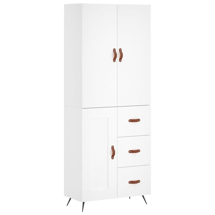 Hoge Kast 69,5X34X180 Cm Bewerkt Hout Wit