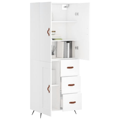 Hoge Kast 69,5X34X180 Cm Bewerkt Hout Wit