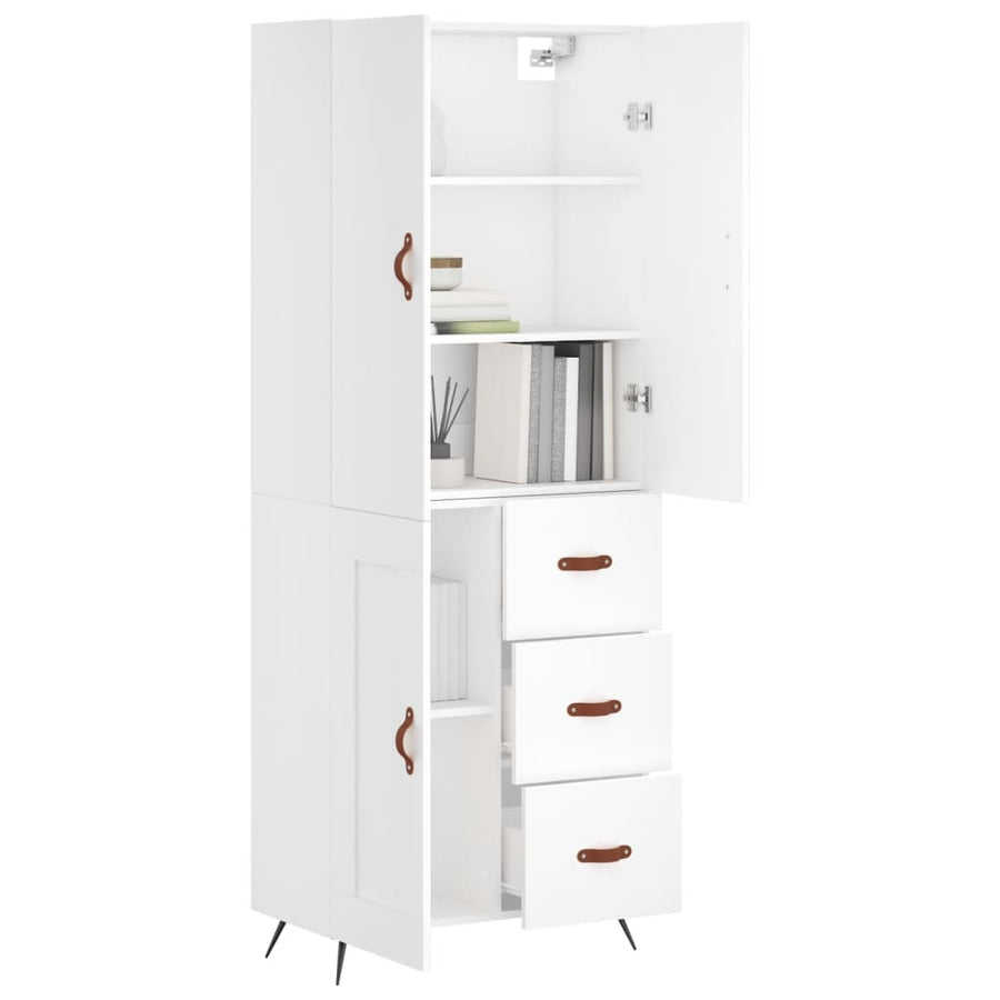 Hoge Kast 69,5X34X180 Cm Bewerkt Hout Wit