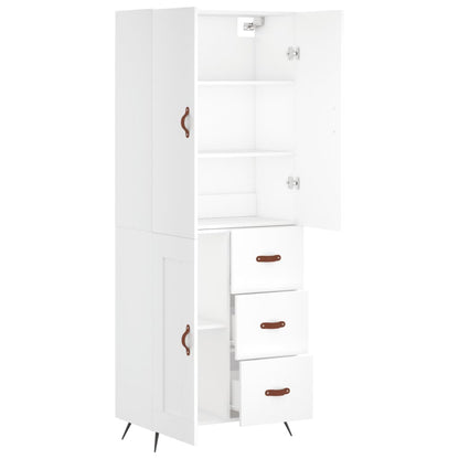 Hoge Kast 69,5X34X180 Cm Bewerkt Hout Wit