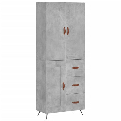 Hoge Kast 69,5X34X180 Cm Bewerkt Hout Betongrijs