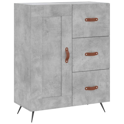 Hoge Kast 69,5X34X180 Cm Bewerkt Hout Betongrijs