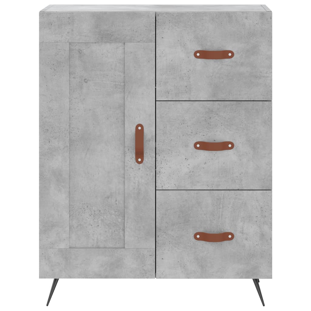 Hoge Kast 69,5X34X180 Cm Bewerkt Hout Betongrijs