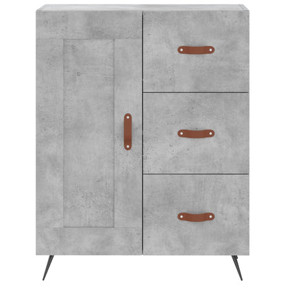 Hoge Kast 69,5X34X180 Cm Bewerkt Hout Betongrijs