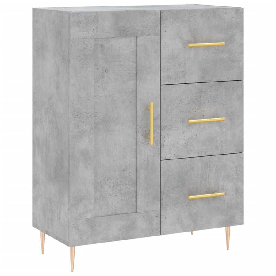 Hoge Kast 69,5X34X180 Cm Bewerkt Hout Betongrijs