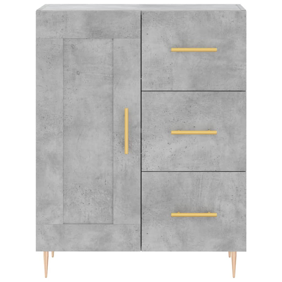 Hoge Kast 69,5X34X180 Cm Bewerkt Hout Betongrijs