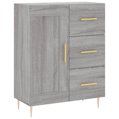 Hoge Kast 69,5X34X180 Cm Bewerkt Hout Eikenkleurig 1