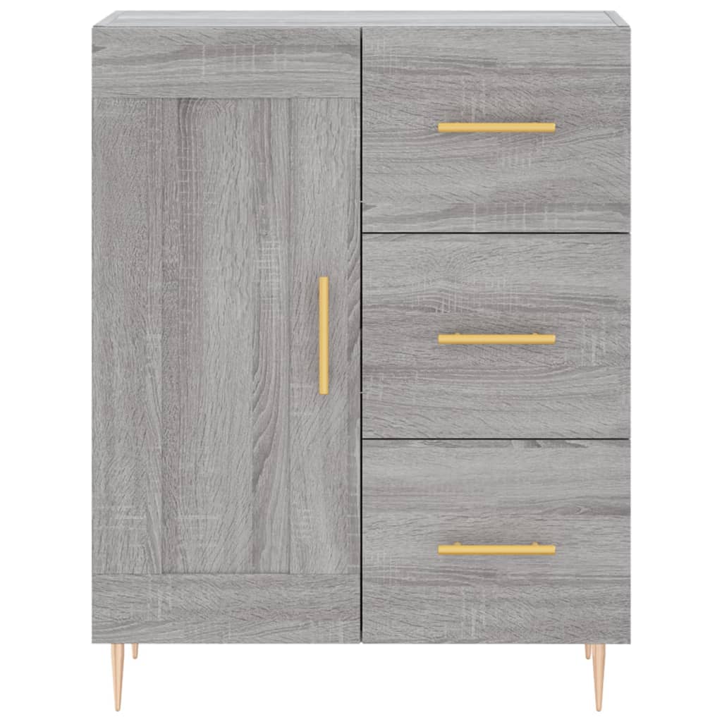 Hoge Kast 69,5X34X180 Cm Bewerkt Hout Eikenkleurig 1
