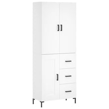 Hoge kast 69,5x34x180 cm bewerkt hout wit