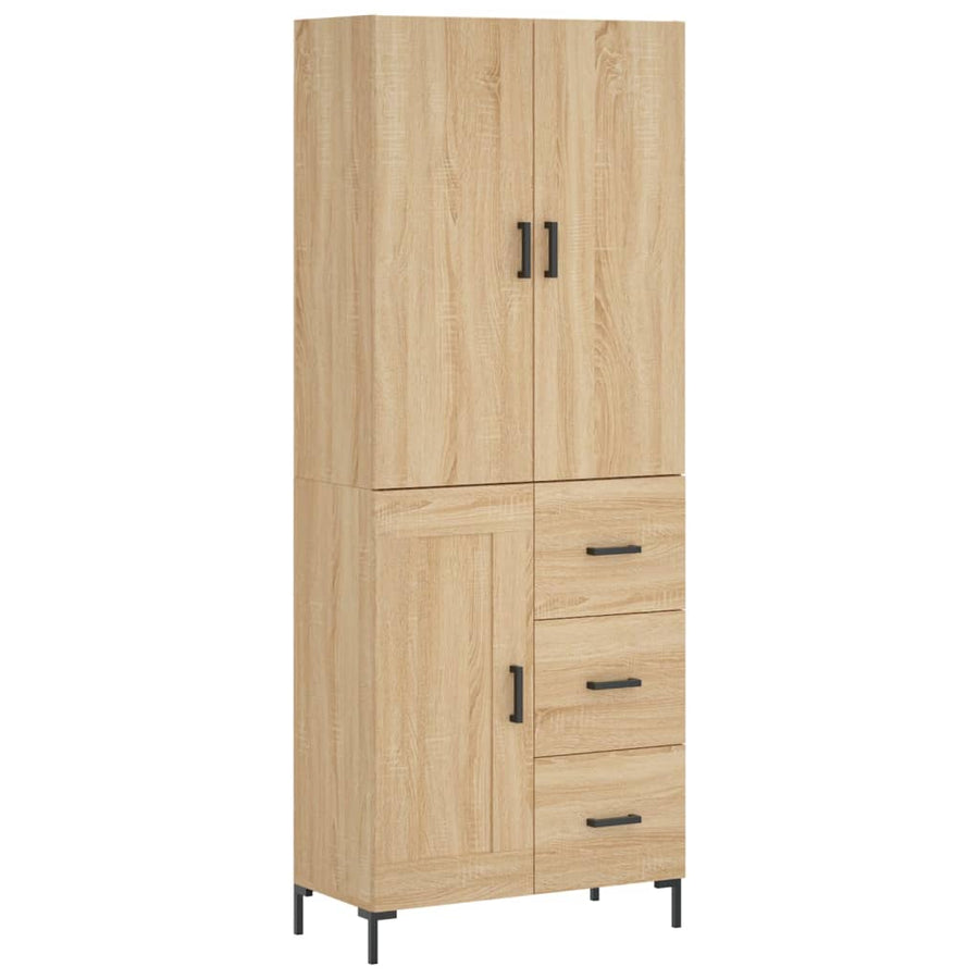 Hoge Kast 69,5X34X180 Cm Bewerkt Hout Kleurig Sonoma eiken